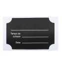 Set de 48 étiquettes autocollantes noires (6x4 cm) pour bocaux de cuisine