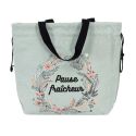 Lunch bag isotherme 8L en tissu vert avec fermeture à cordon de serrage