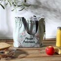 Lunch bag isotherme 8L en tissu vert avec fermeture à cordon de serrage