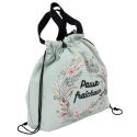 Lunch bag isotherme 8L en tissu vert avec fermeture à cordon de serrage