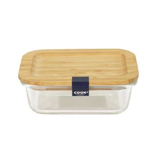 Lunch box 32cl en verre avec couvercle en bambou