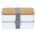 Lunch box 10L à double niveaux en plastique avec couvert et bande élastique