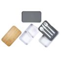 Lunch box 10L à double niveaux en plastique avec couvert et bande élastique