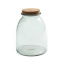 Bocal de 1L en verre avec couvercle en liège (H11,5cm)