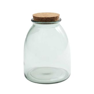 Bocal de 1L en verre avec couvercle en liège (H11,5cm)