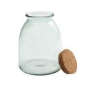 Bocal de 1L en verre avec couvercle en liège (H11,5cm)
