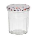 Set de 6 pots à confiture en verre 30cl avec couvercles en métal imprimé
