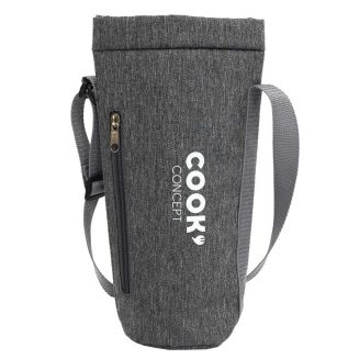 Sac bouteille isotherme gris en polyester de 1,5L