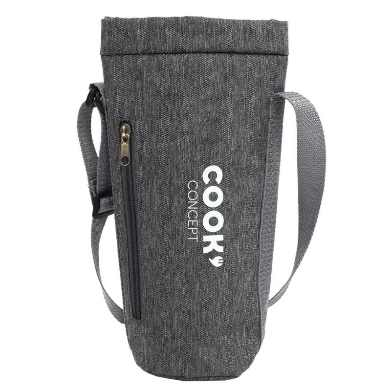 Sac bouteille isotherme gris en polyester de 1,5L