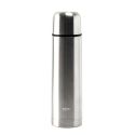 Bouteille de transport isotherme 50cl en inox gris avec avec bouton poussoir
