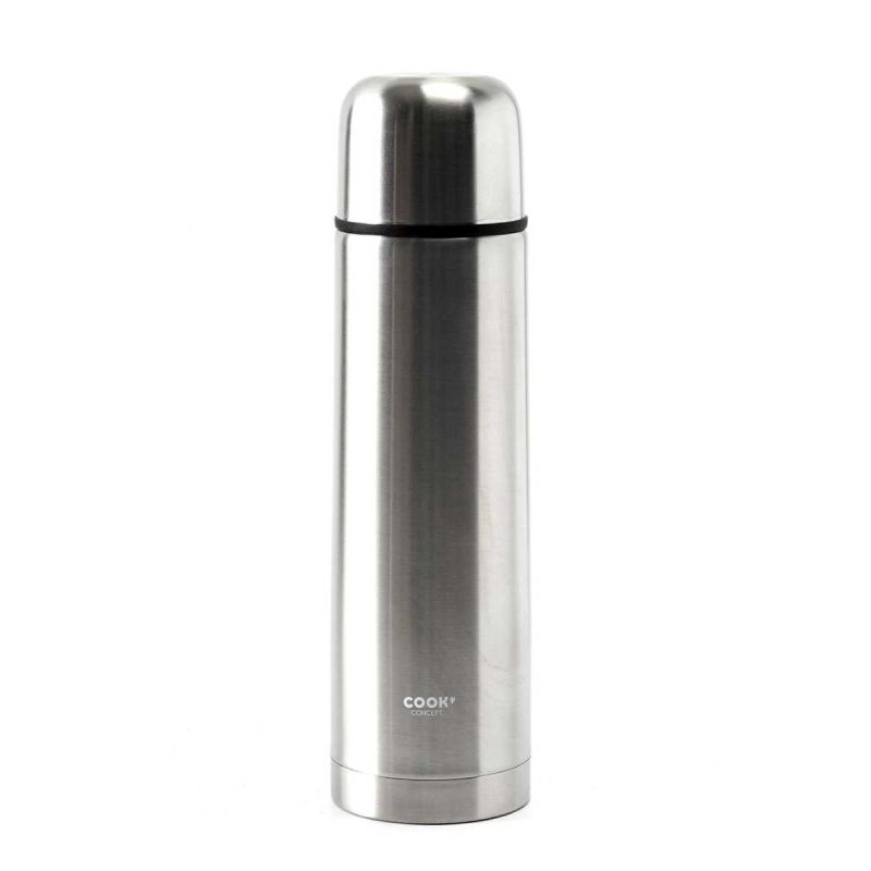 Bouteille de transport isotherme 50cl en inox gris avec avec bouton poussoir Bouteille de transport isotherme 50cl en inox gris avec avec bouton poussoir