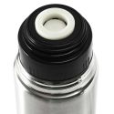 Bouteille de transport isotherme 50cl en inox gris avec avec bouton poussoir
