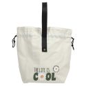 Lunch bag isotherme 9L en tissu jaune avec fermeture à cordon de serrage