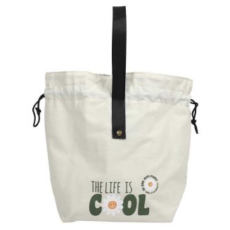 Lunch bag isotherme 9L en tissu jaune avec fermeture à cordon de serrage