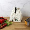 Lunch bag isotherme 9L en tissu jaune avec fermeture à cordon de serrage