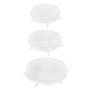 Lot de 3 couvercles flexibles et réutilisables en silicone