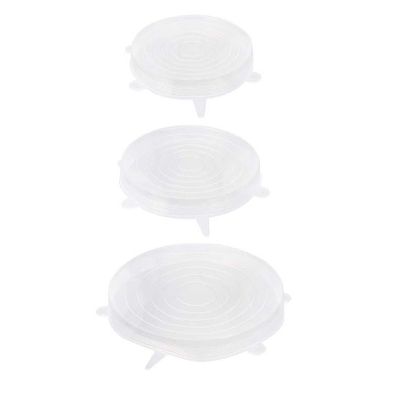 Lot de 3 couvercles flexibles et réutilisables en silicone Lot de 3 couvercles flexibles et réutilisables en silicone