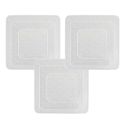 Pack de 3 couvercles en silicone extensibles carrés 3 tailles 9,5 cm - 14 cm - 19 cm