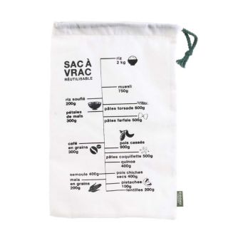 Lot de 2 sacs à vrac en maille de coton gradué avec lien de serrage