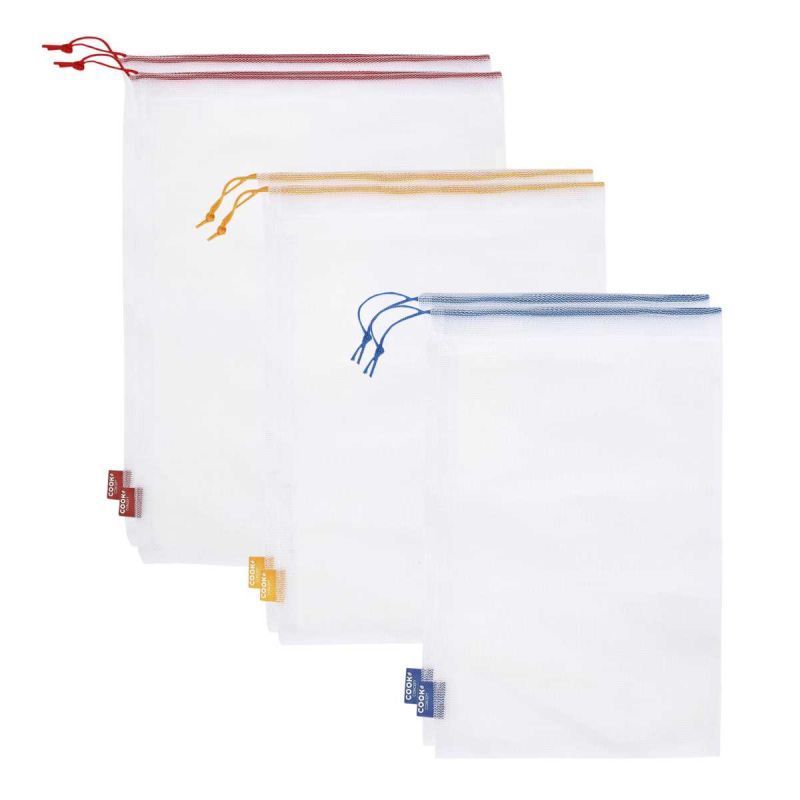 Lot de 6 sacs à vrac réutilisables 3 tailles différentes Lot de 6 sacs à vrac réutilisables 3 tailles différentes