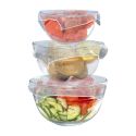 Pack de 3 couvercles en silicone extensibles carrés 3 tailles 22 cm - 26 cm - 30 cm