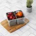 Boite de conservation transparente avec 2 bacs amovibles gris