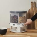 Distributeur alimentaire rotatif 6 compartiments avec doseur