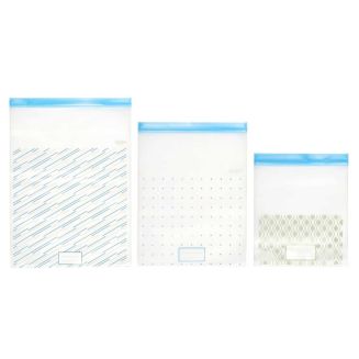Lot de 3 sachets transparents réutilisables de congélation fermeture à zip