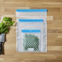 Lot de 3 sachets transparents réutilisables de congélation fermeture à zip
