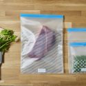 Lot de 3 sachets transparents réutilisables de congélation fermeture à zip
