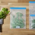 Lot de 3 sachets transparents réutilisables de congélation fermeture à zip