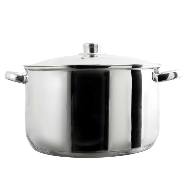 Faitout 10L en métal avec couvercle tous feux dont induction diamètre 29 cm