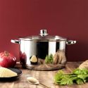 Faitout 10L en métal avec couvercle tous feux dont induction diamètre 29 cm
