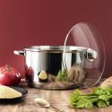 Faitout 10L en métal avec couvercle tous feux dont induction diamètre 29 cm