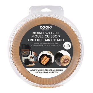 Lot de 2 packs de 25 papiers cuisson ronds diamètre 20 cm spécial friteuse à air chaud