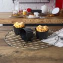 Lot de 3 moules de cuisson en silicone rond spécial friteuse à air chaud diamètre 8 cm