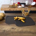 Lot de 2 tapis de cuisson carrés réutilisables spécial friteuse à air chaud 21x21 cm