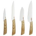 Ensemble de 4 couteaux de cuisinemanches bois avec bloc incliné aimanté