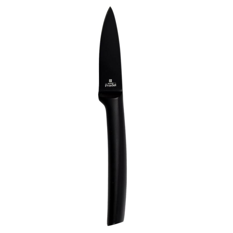 Couteau office en acier inoxydablenoir lame 7,5 cm Couteau office en acier inoxydablenoir lame 7,5 cm