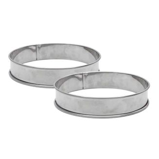 Lot de 2 cercles à tartelettes en inox