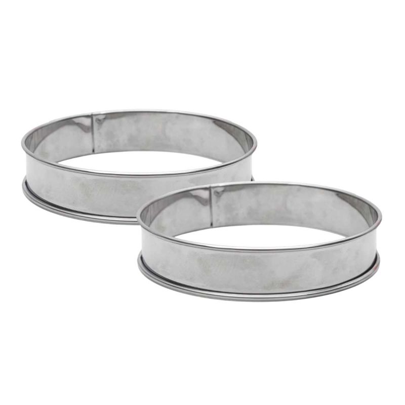 Lot de 2 cercles à tartelettes en inox Lot de 2 cercles à tartelettes en inox