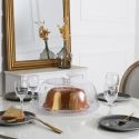 Plateau à gâteau avec cloche en plastique transparent diamètre 32,5 cm