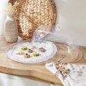 Plateau à gâteau avec cloche en plastique transparent diamètre 32,5 cm