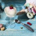 Cuillère à glace en inox manche en caoutchouc gris
