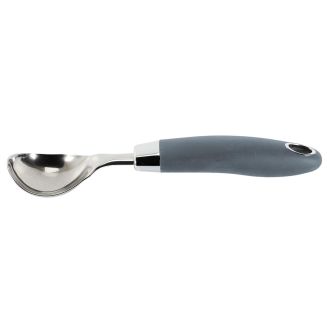 Cuillère à glace en inox manche en caoutchouc gris