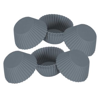 Lot de 10 caissettes en silicone gris diamètre 7 cm