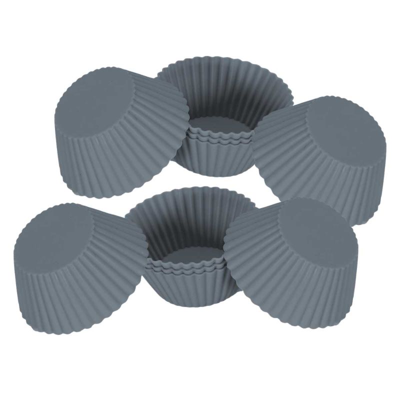 Lot de 10 caissettes en silicone gris diamètre 7 cm Lot de 10 caissettes en silicone gris diamètre 7 cm