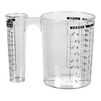 Verre doseur double en plastique transparent