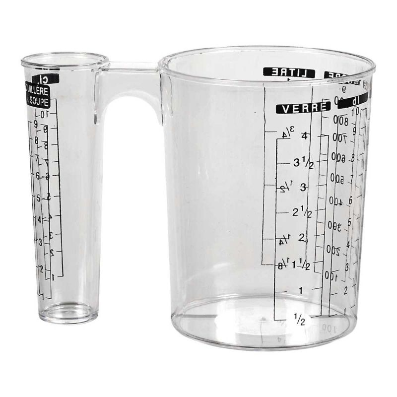 Verre doseur double en plastique transparent Verre doseur double en plastique transparent