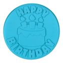 Moule à gâteau en silicone empreinte texte "Happy Birthday" 12 parts